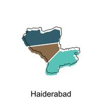 Map of Haiderabad World Map International vector template with outline, graphic sketch style isolated on white background