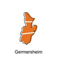 germersheim ciudad de Alemania mapa vector ilustración, vector modelo con contorno gráfico bosquejo estilo aislado en blanco antecedentes