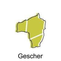 map of Gescher design template, geometric with outline illustration design vector