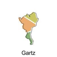 gartz ciudad de Alemania mapa vector ilustración, vector modelo con contorno gráfico bosquejo estilo aislado en blanco antecedentes