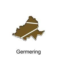 Germering City of Germany map vector illustration, vector template with outline graphic sketch style isolated on white background