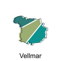 map of Vellmar modern outline, High detailed vector illustration Design Template, suitable for your company