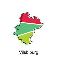 mapa de vilsbiburgo moderno describir, alto detallado vector ilustración diseño plantilla, adecuado para tu empresa