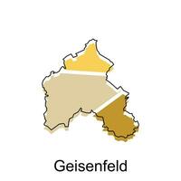 geisenfeld ciudad de Alemania mapa vector ilustración, vector modelo con contorno gráfico bosquejo estilo aislado en blanco antecedentes