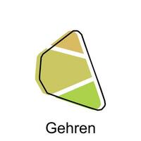 map of Gehren design template, geometric with outline illustration design vector