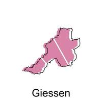 map of Giessen design template, geometric with outline illustration design vector