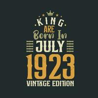 Rey son nacido en julio 1923 Clásico edición. Rey son nacido en julio 1923 retro Clásico cumpleaños Clásico edición vector
