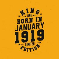 Rey son nacido en enero 1919. Rey son nacido en enero 1919 retro Clásico cumpleaños vector