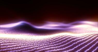 Abstract purple waves from glowing particles and lines futuristic hi-tech background photo