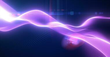 Purple glowing magic waves from energy particles abstract background photo