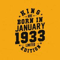 Rey son nacido en enero 1933. Rey son nacido en enero 1933 retro Clásico cumpleaños vector