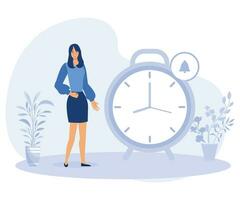 Business illustration, Characters planning and organizing schedule, work task and time management strategy to increase productivity. Self management and multitasking concept. vector