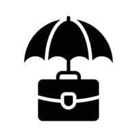 Business bag under umbrella showing business concept icon vector