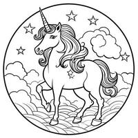 página para colorear de unicornio para niños foto