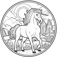 Unicorn Coloring Page For Kids photo