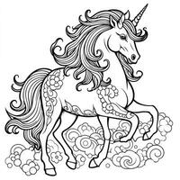 Unicorn Coloring Page For Kids photo