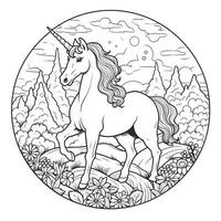 Unicorn Coloring Page For Kids photo