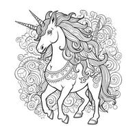 Unicorn Coloring Page For Kids photo