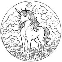 Unicorn Coloring Page For Kids photo