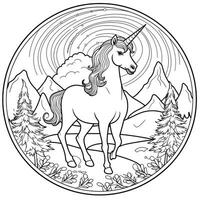 Unicorn Coloring Page For Kids photo