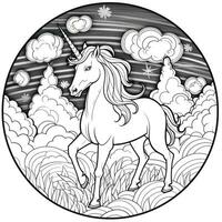 Unicorn Coloring Page For Kids photo