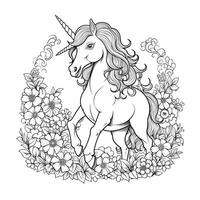 Unicorn Coloring Page For Kids photo