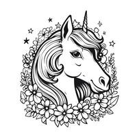 Unicorn Coloring Page For Kids photo