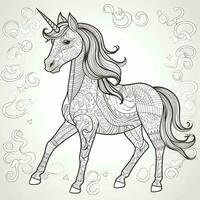 Unicorn Coloring Page For Kids photo