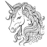 Unicorn Coloring Page For Kids photo