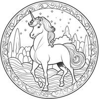 Unicorn Coloring Page For Kids photo