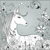 página para colorear de unicornio para niños foto