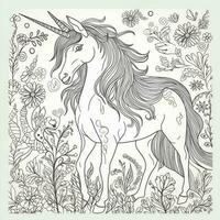 Unicorn Coloring Page For Kids photo