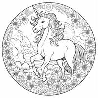 Unicorn Coloring Page For Kids photo