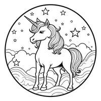 página para colorear de unicornio para niños foto