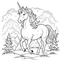 Unicorn Coloring Page For Kids photo