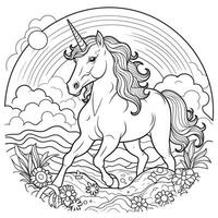 Unicorn Coloring Page For Kids photo