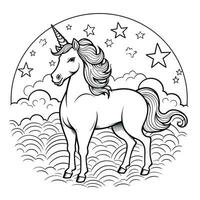 Unicorn Coloring Page For Kids photo