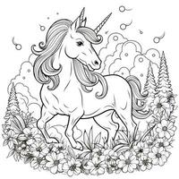 Unicorn Coloring Page For Kids photo