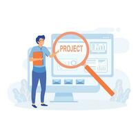 Project tracking concept, development and scheduling. Task completion or progression monitoring, flat vector modern illustration