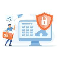 Cyber Security Services  to Protect Personal Data, Online Payment Security,  flat vector modern illustration