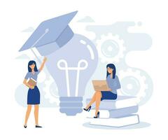 Successful career path concept, professional development of teachers, job responsibility, flat vector modern illustration