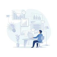 Business intelligence, data analysis,enterprise strategy development, flat vector modern illustration