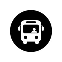 Bus, public transportation icon vector in circle background