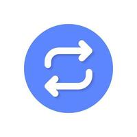 Repost, retweet, share button icon vector in flat style