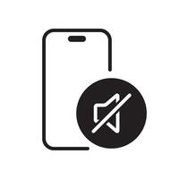 Silent phone mode icon vector. Smartphone mute speaker symbol in flat style vector