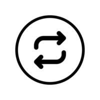 Repost, retweet, share button icon vector in circle line