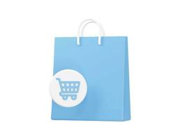 Shopping icon 3d rendering vector illustration transparent