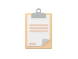 Clipboard icon 3d rendering vector illustration