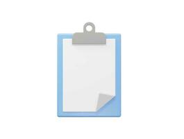 Clipboard icon 3d rendering vector illustration