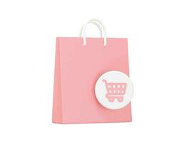 Shopping icon 3d rendering vector illustration transparent